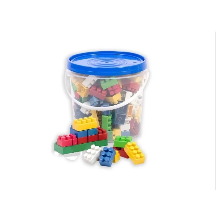 Balde De Blocos Para Montar Com 50 Peças Infantil - Compre Agora