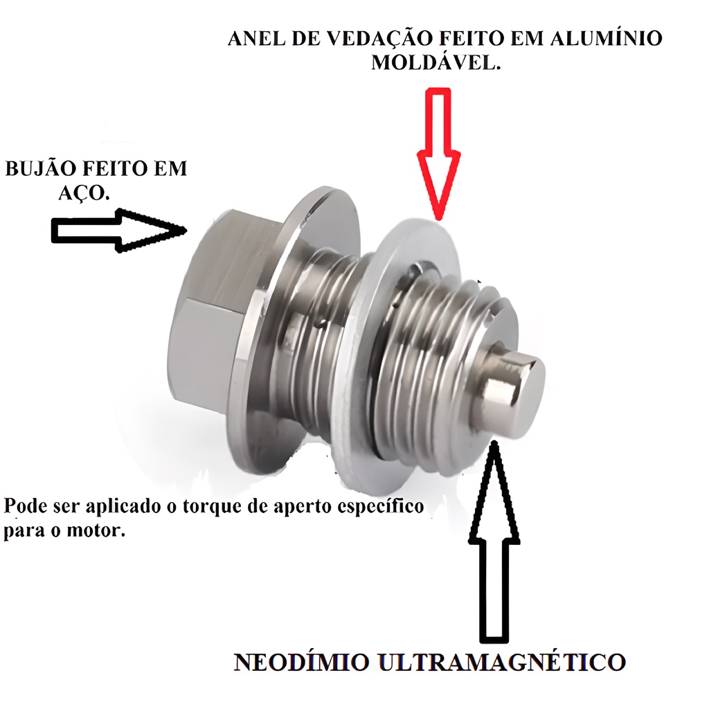Parafuso Bujão Óleo Magnético de Aço +anel de vedação Boulevard M800 Todas  | Shopee Brasil