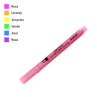 Marca Texto MOLIN Fluorescente Glitter - UN/ KIT