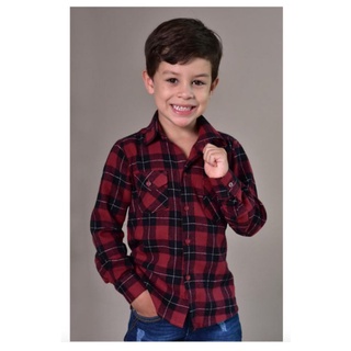 Camisa Flanela Toca Infantil, Camisa Xadrez Infantil Flanela