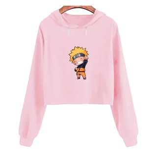 Cropped feminino moletom Anime naruto desenho série de mangá blusa de frio  feminina