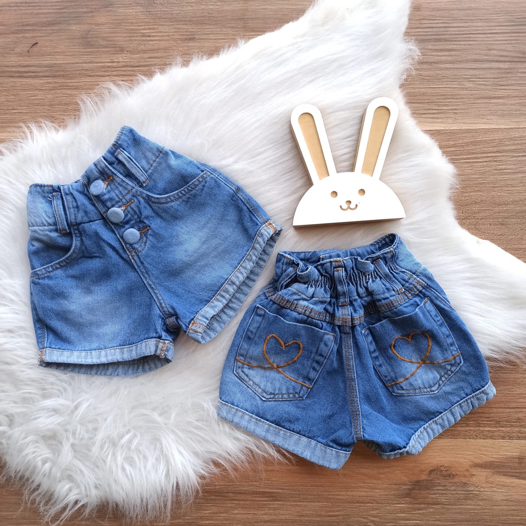 Short jeans cintura sales alta infantil