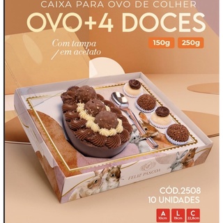 10 caixas ovo de Páscoa ajustável 150/250g + 4 doces linha sonho cod 2508 Chocobraz páscoa 2024