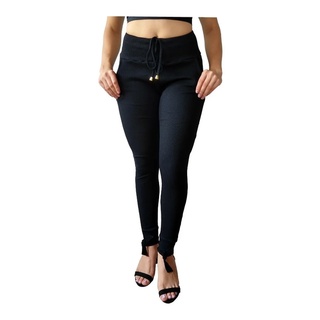 Calça ribana tipo moletom feminina moda cintura alta hot sale inverno