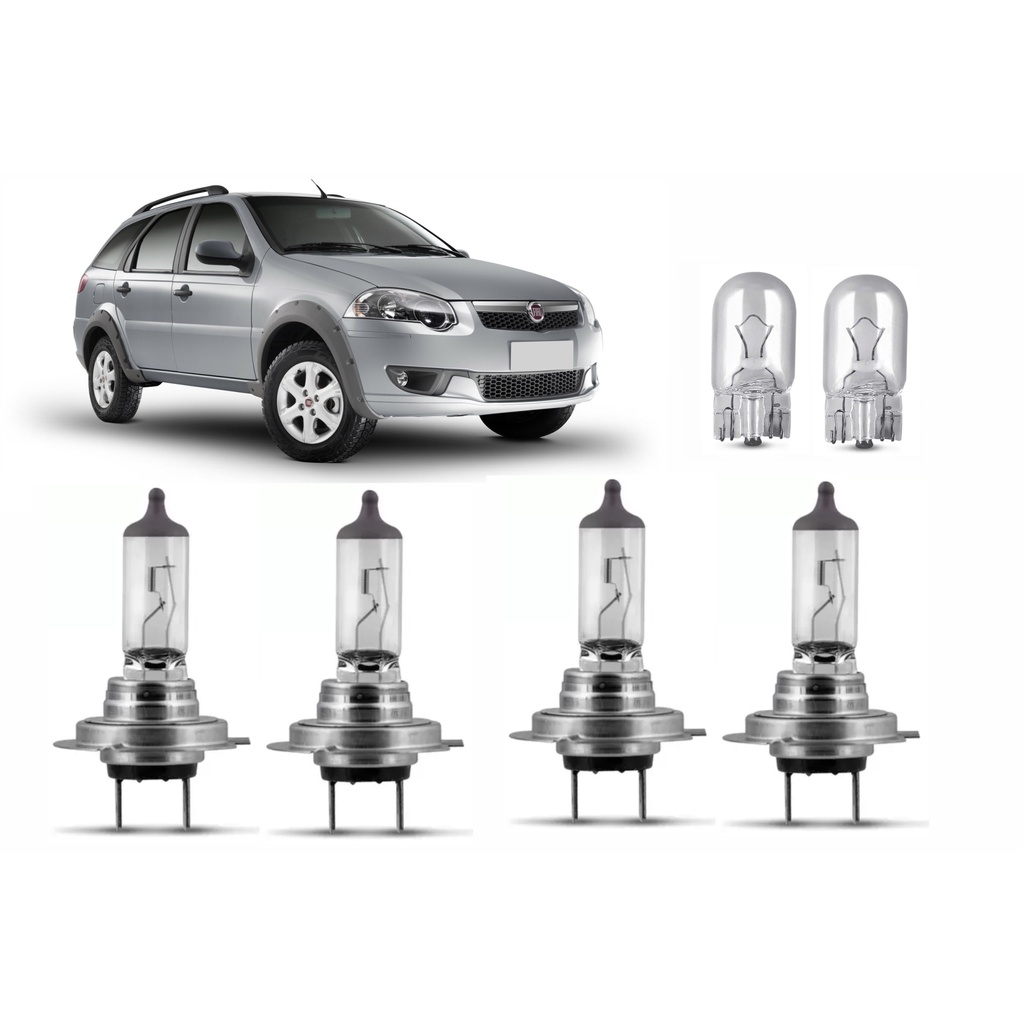 Lampadas Farol Fiat Palio Weekend 2005 2006 2007 2008 2009 2010 H7 H7 ...