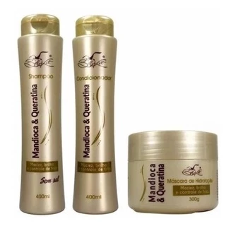 Kit Mandioca e Queratina Belkit - 3 Produtos ( Shampoo, Condicionador, Máscara) - SHPBLZ