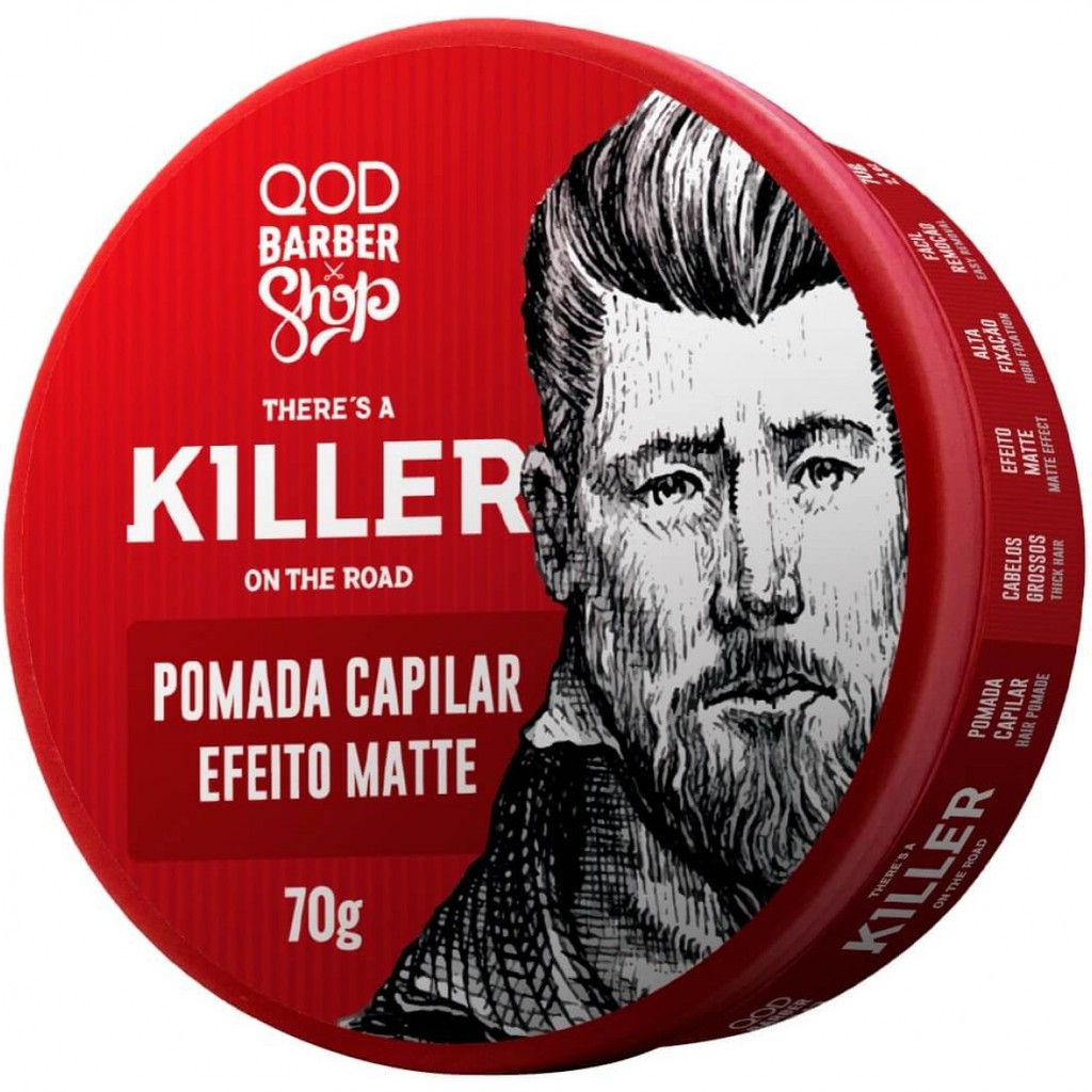 Pomada Capilar Killer Efeito Matte Fixação Alta 70g - QOD Barber Shop