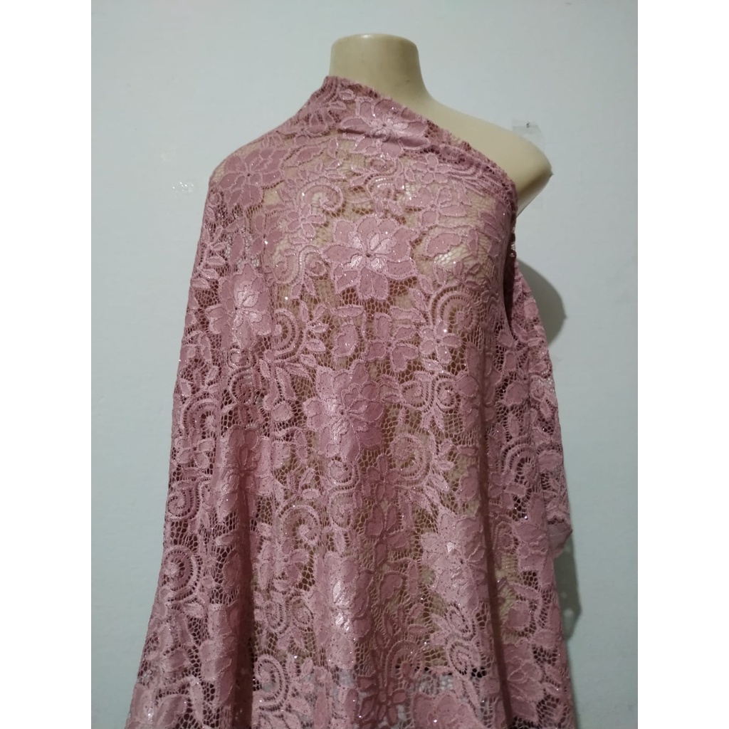 Tecido De Renda Com Elastano Rosé/bege 1 Mt X 1,60 | Shopee Brasil