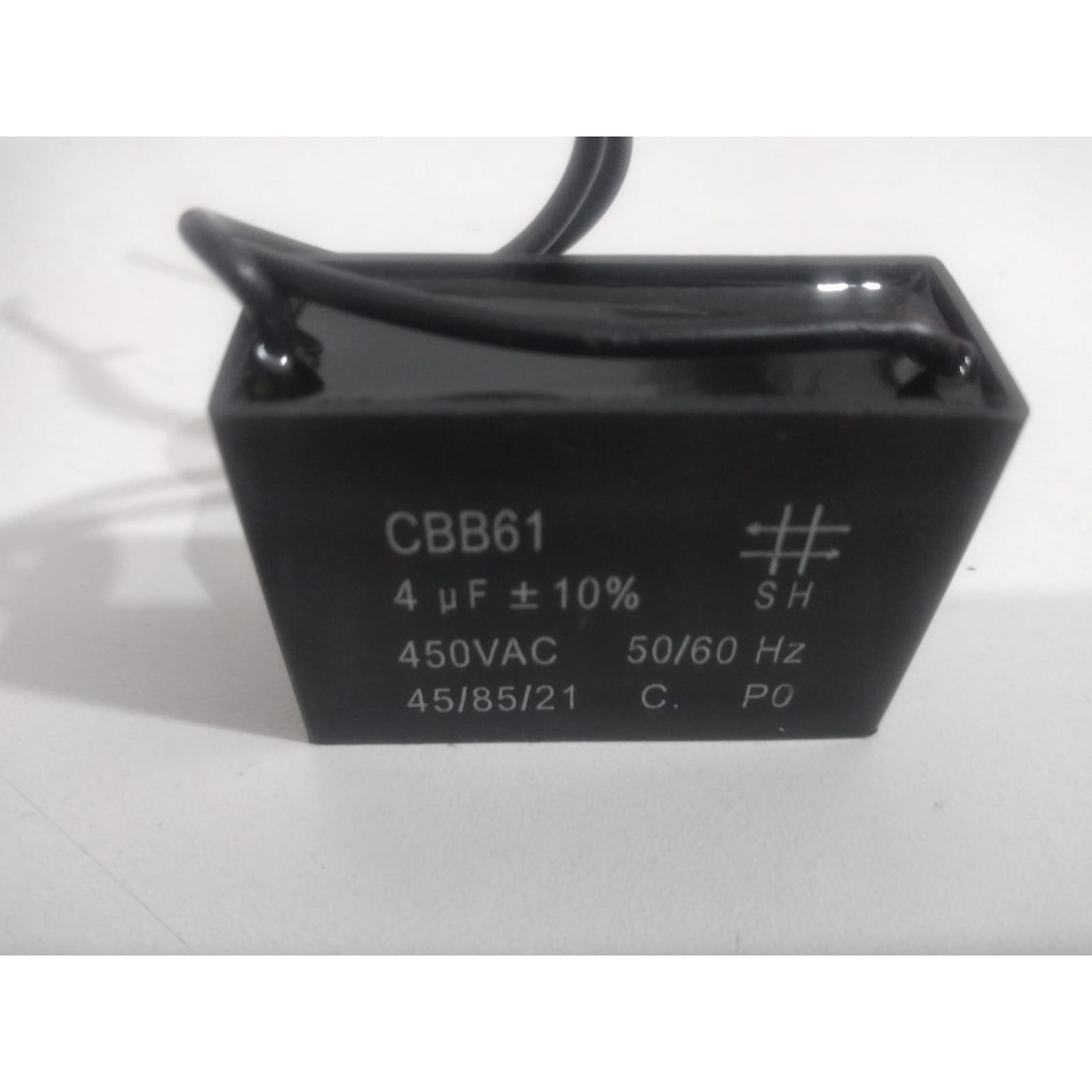 Capacitor De Ventilador 4uf 450vac Cbb61 2 Fios | Shopee Brasil