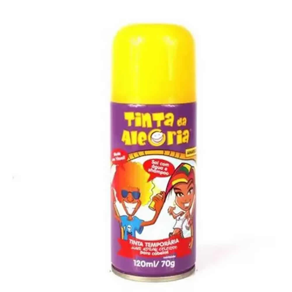 Spray TINTA Colorido Para Cabelos Lavável 120 Ml - Amarelo