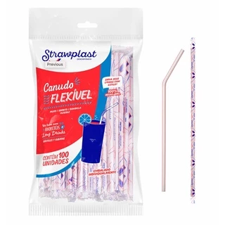 Canudos flexíveis Strawplast - 100 unidades 