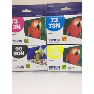 KIT 04 CORES EPSON 90N PRETO 73N ORIGINAL LACRADO