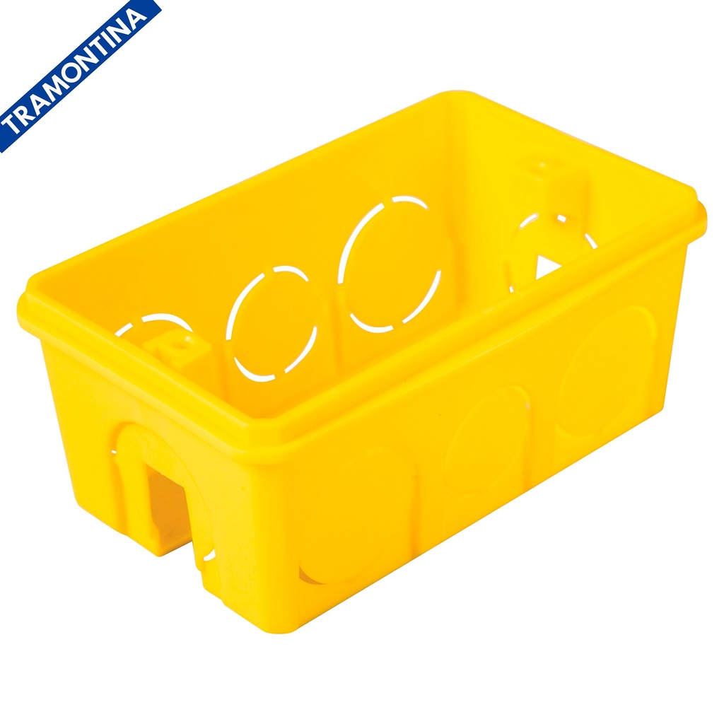 Caixa de Embutir 4x2 Retangular Tramontina Amarela