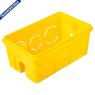Caixa de Embutir 4x2 Retangular Tramontina Amarela
