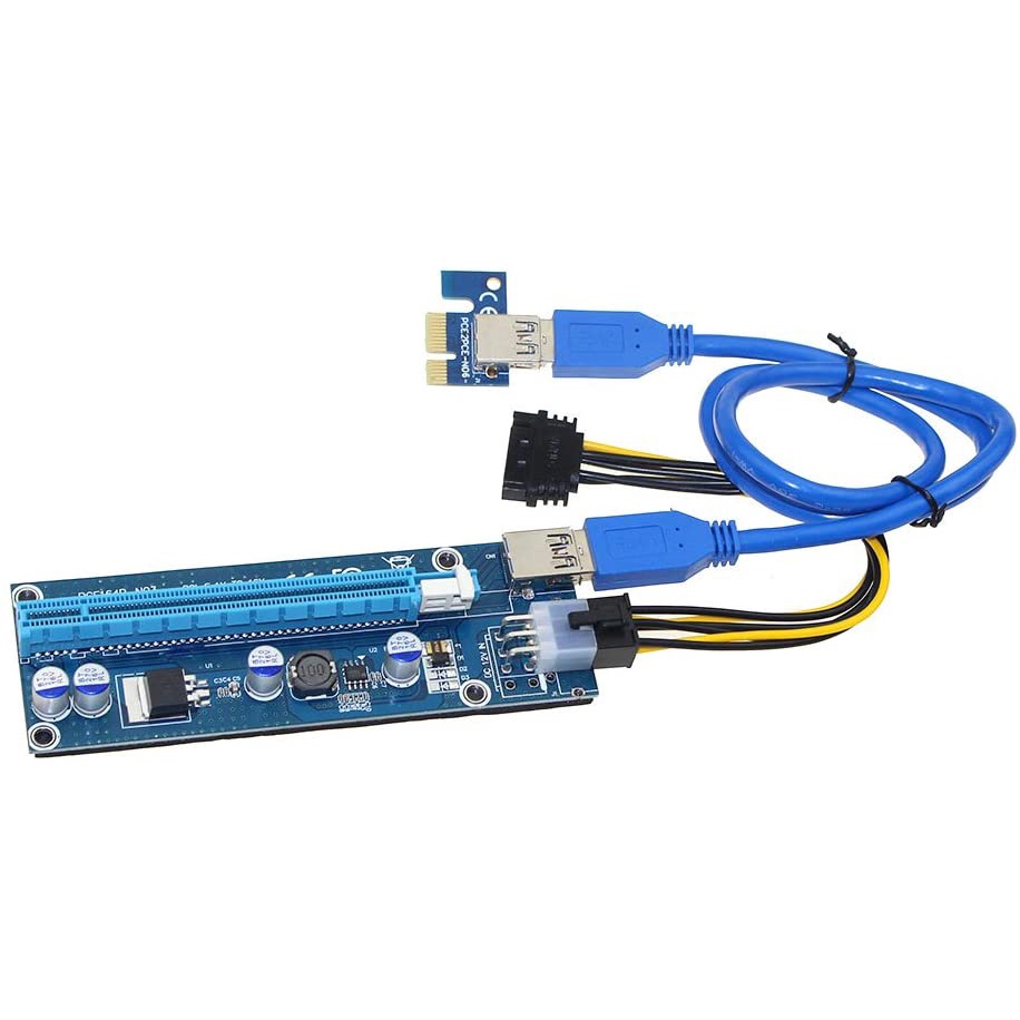 Adapter Board Riser Extender Kitbon USB 3.0 PCI-E 1X to 16X | Shopee Brasil