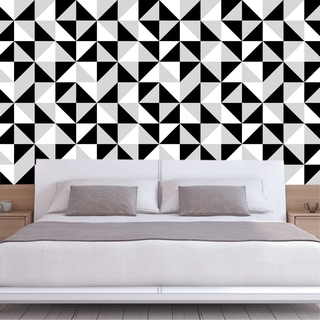Rolo de papel de parede xadrez geométrico preto branco, papel de parede  moderno para quarto de casa sala de estar loja de roupas decoração de parede  de fundo (cor: B, dimensões: 10mx53cm)