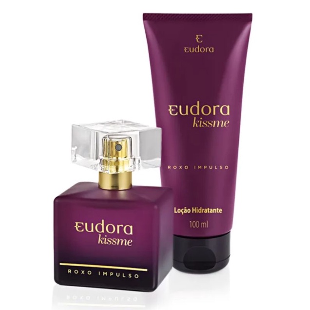 Kit Eudora Kiss Me Roxo Impulso Colônia Desodorante + Loção Desodorante