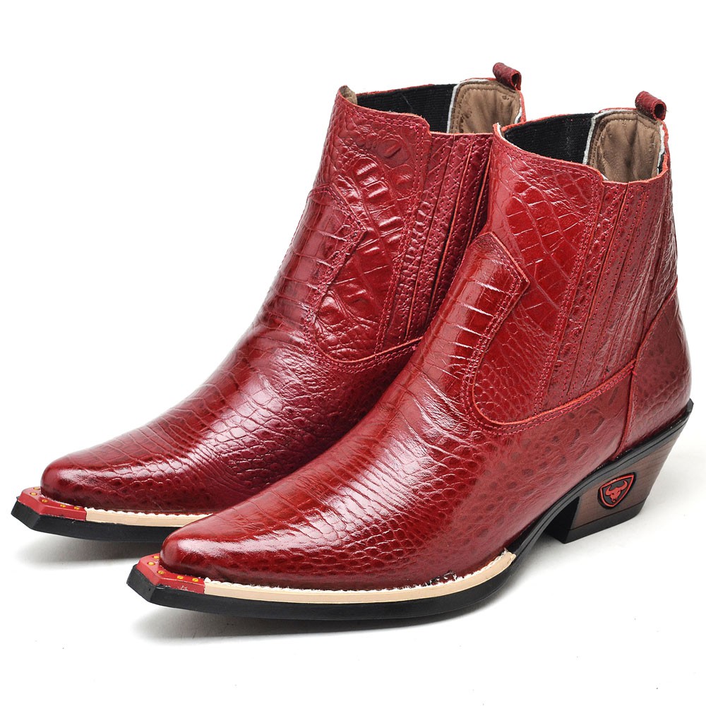 Botas De Tendão De Cavalo Na Frente Aberta / Xl Vermelho