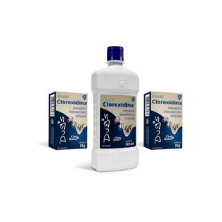Kit Shampoo E 2 Sabonete Dugs Clorexidina Anti Seborreia Séptico