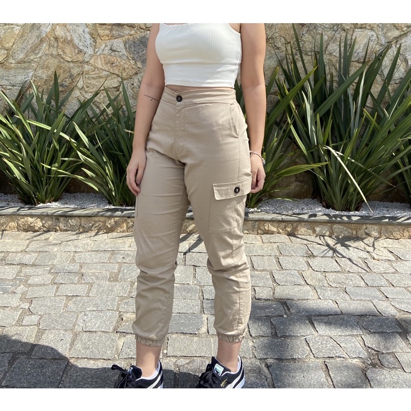 Calça best sale bege jogger