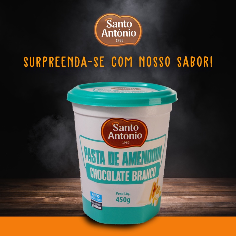 Pasta de Amendoim Chocolate Branco Santo Antônio - 450gr
