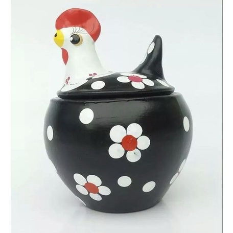 Enfeite De Cozinha Galinha angola Farinheira Porta Farinha Cerâmica
