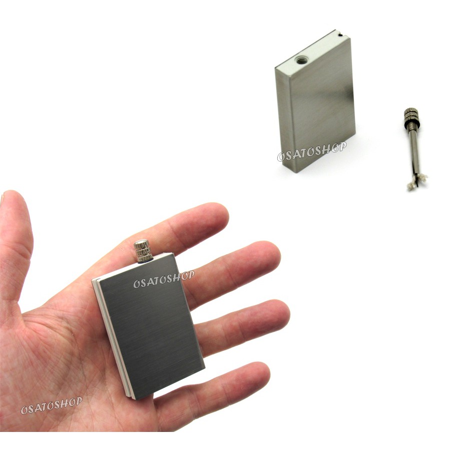 acendedor Pederneira Isqueiro Chaveiro Militar Aço Inox A Prova D'agua