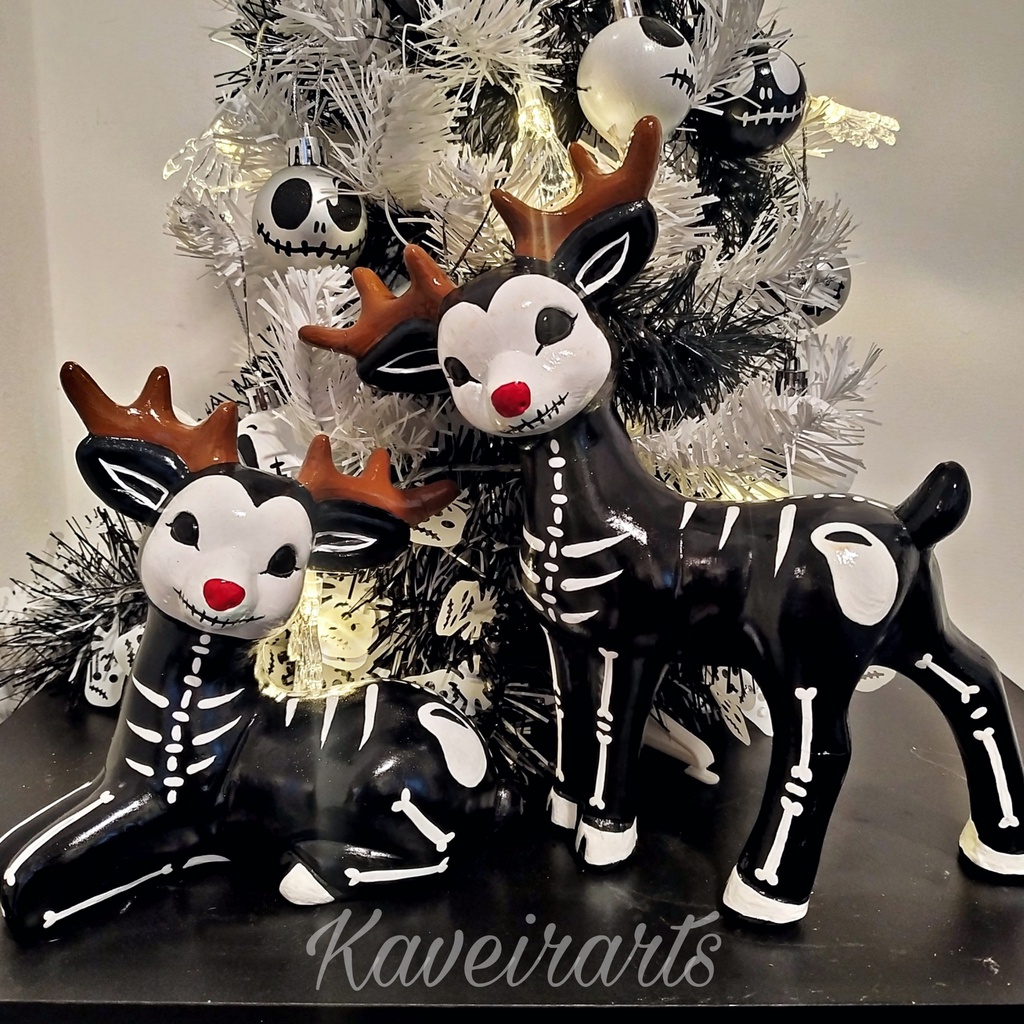 Rena Esqueleto Natal - Gesso - Enfeite - Decorativa
