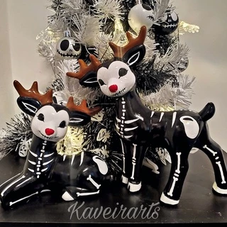 Rena Esqueleto Natal - Gesso - Enfeite - Decorativa