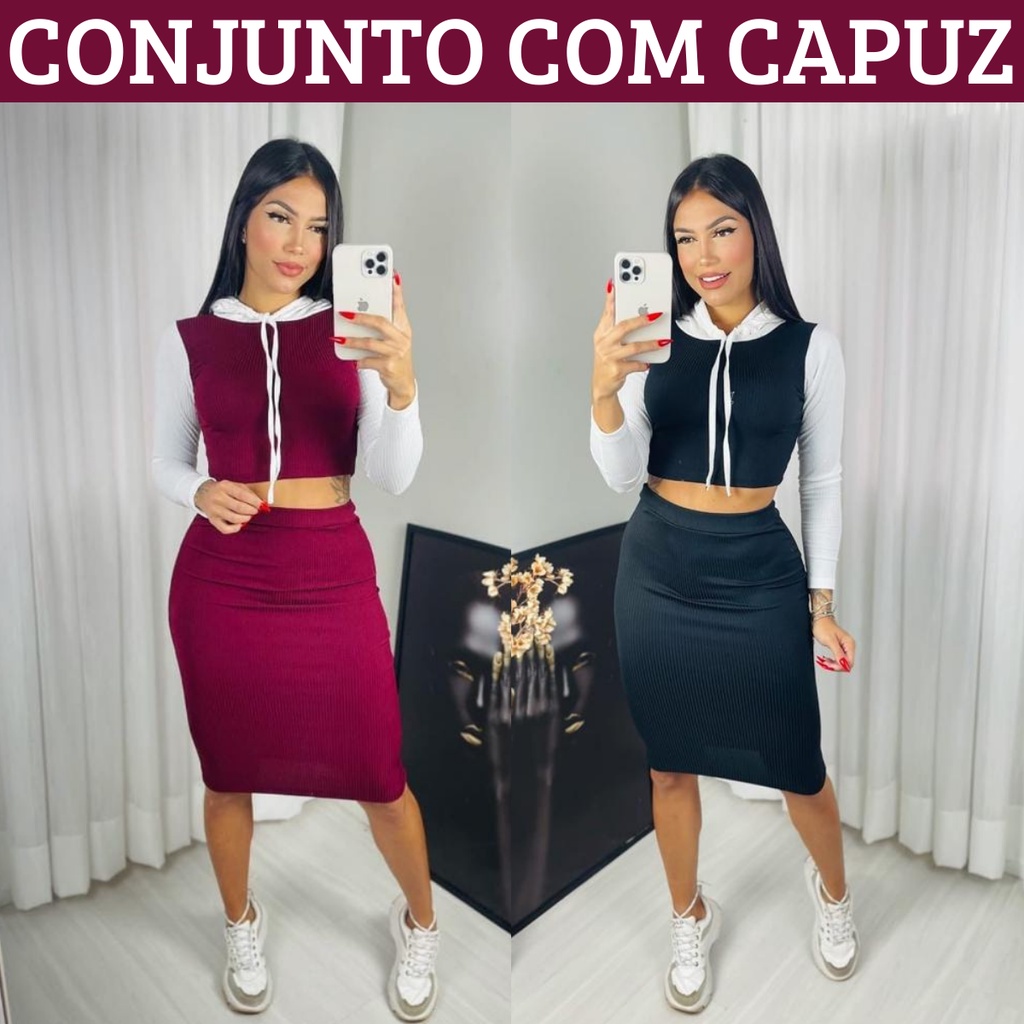 Saia e sale blusa de frio