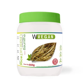 Rice Protein em pó 660g Sabor Baunilha Wvegan Vegano Proteina de Arroz suplemento proteico