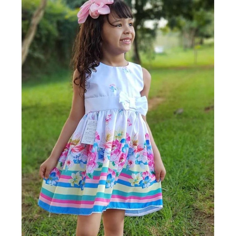 Vestido Infantil Juvenil de Festa Menina Teen Estampado - Roupa de Bebê e  Roupa Infantil