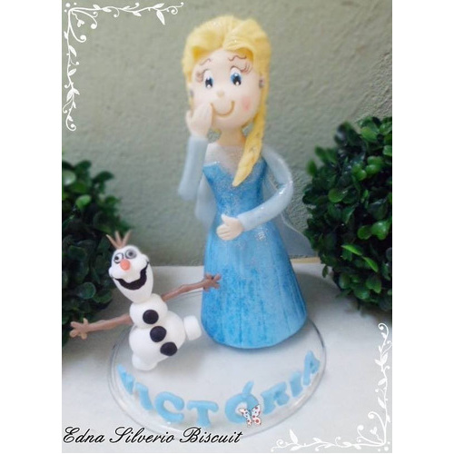 Bolo de Vinil Para Jogar Temática Olaf Frozen