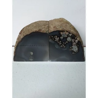 Placa pedra Ágata natural suporte para livros