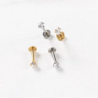 Piercing Labret Aço Cirúrgico Fecho Plug Coração Zircônia / Helix, Tragus, Conch, Nariz, Boca-Medusa e Outros