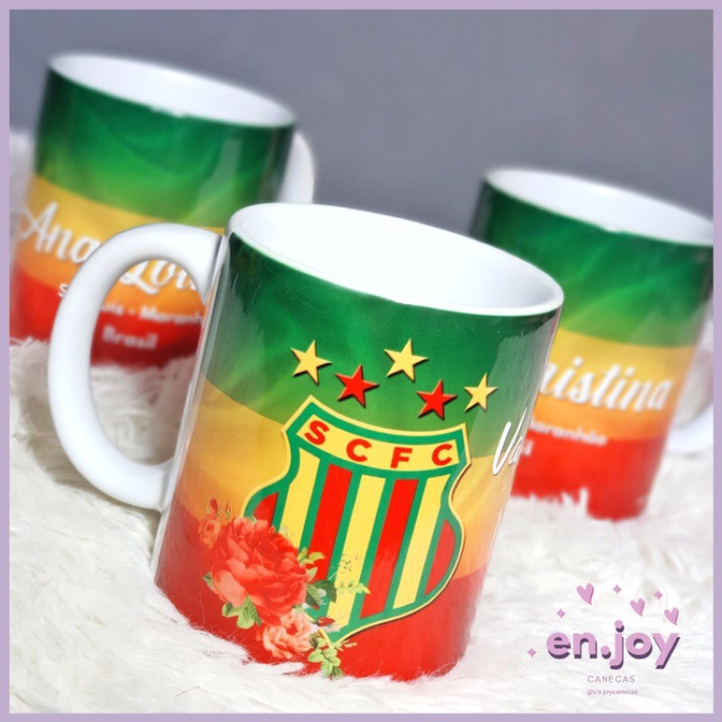 Caneca De Porcelana Personalizada Sampaio Corrêa Feminina Time Futebol