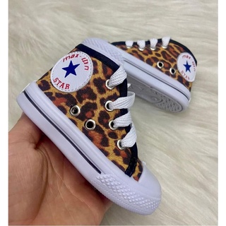 Tênis All Star Cano Alto Animal Print (com coração preto atrás