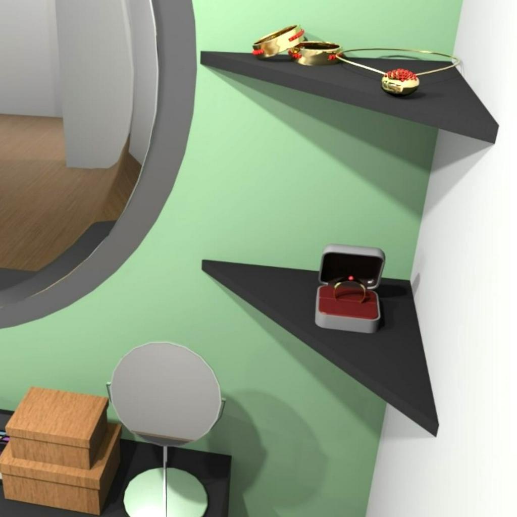 Prateleiras triangulares de Canto 100% MDF Branco ou Preto Decoração Organização