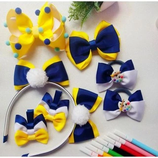 Kit de Laços - Laços para cabelo de meninas - Tiara - Bico de pato - laço escolar