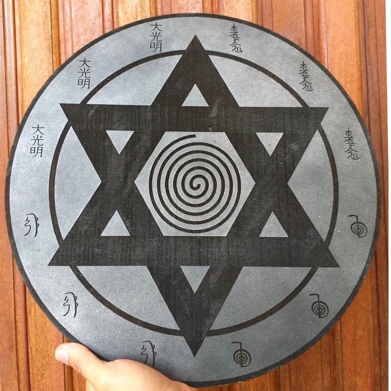 Mandala para cristais Reiki estrela de davi antakarana chokurei seiheki geometria sagrada