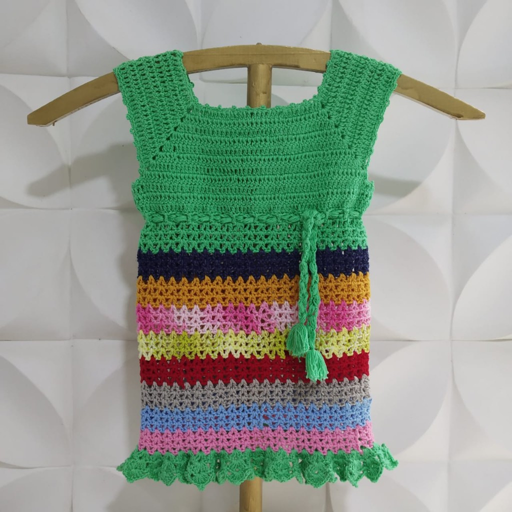 Vestido de croche colorido hot sale infantil