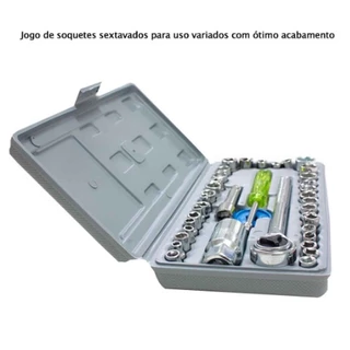 Kit Jogo De Chave De Catraca Reversível Com Soquetes - 40 Peças + Maleta Equipa Tools