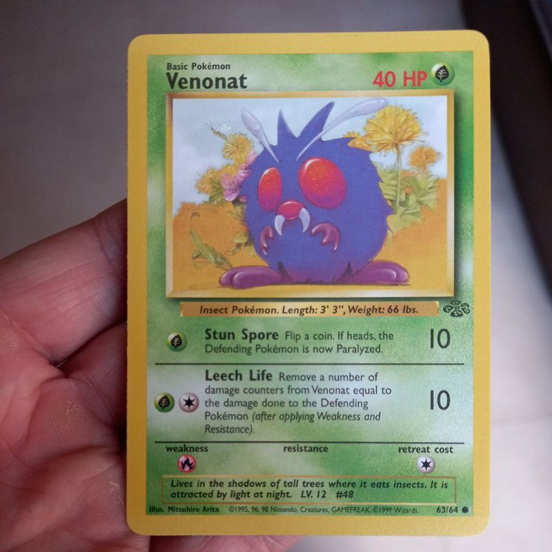 TCG - Card Pokemon Venonat (63/64) da Coleção Selva / Jungle