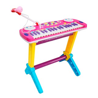 PIANO TECLADO INFANTIL MICROFONE BANQUINHO MC421P : :  Brinquedos e Jogos