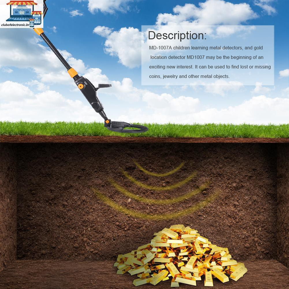 DETECTOR DE METAL PORTATIL SPYNET SENSOR CAÇA TESOURO ESPIÃO DETETIVE