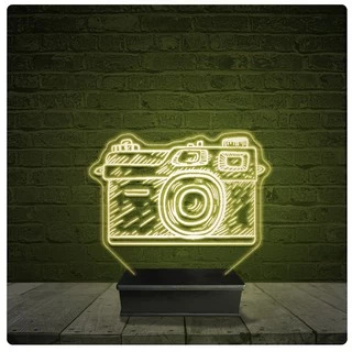 Led Luminária Acrílico Abajur - Fotografia Câmera