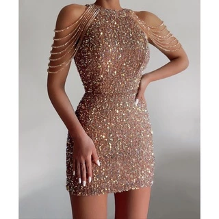 Vestido Moderno Sexy Com Franjas De Cristal/Lantejoulas/Europeu/Americano