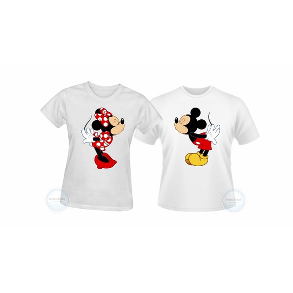 camisetas-casal-minnie-e-mickey-beijando-kit-ca-misetas | Shopee Brasil