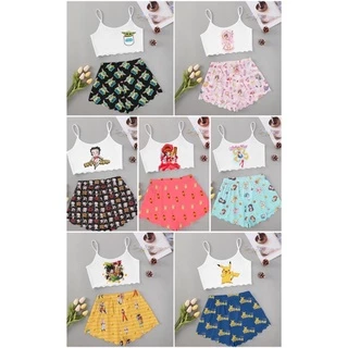 pijama de ondinhas - conjunto dormir shortdoll