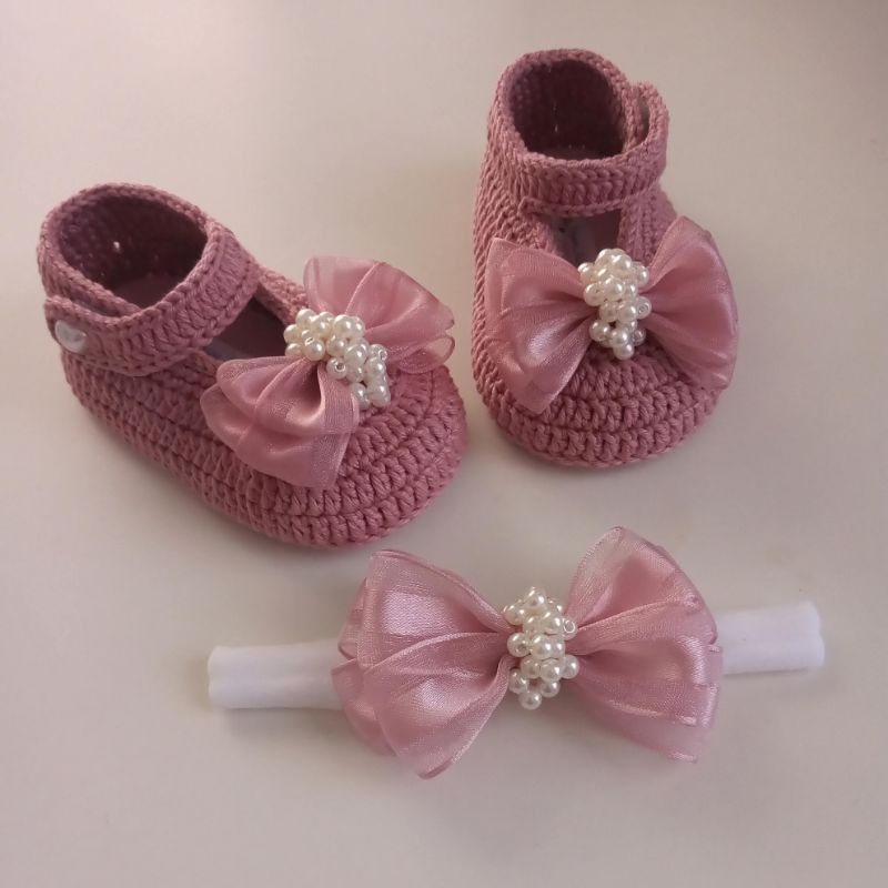 Sapatinho de best sale bebe de croche